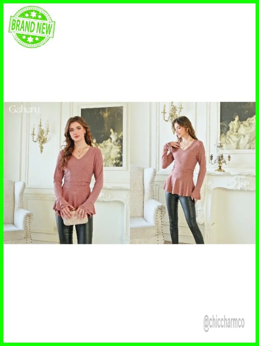 Women's Sparkly Sequin Tunic Long Sleeve V-Neck Blouse Party Top